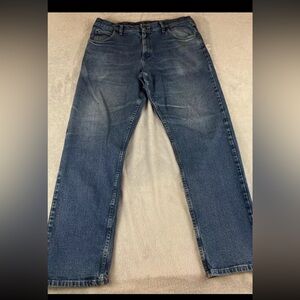Wrangler mens straight leg medium wash blue denim jeans size 38